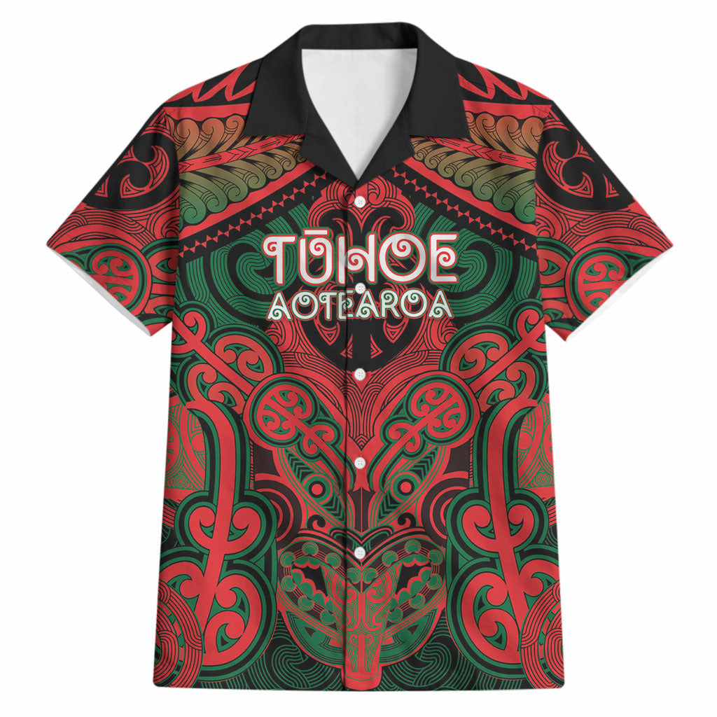 Aotearoa Iwi Tuhoe Personalised Hawaiian Shirt Maori Kowhaiwhai Pattern LT19 Red - Polynesian Pride