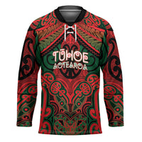 Aotearoa Iwi Tuhoe Personalised Hockey Jersey Maori Kowhaiwhai Pattern LT19 Unisex Red - Polynesian Pride