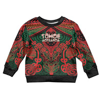 Aotearoa Iwi Tuhoe Personalised Kid Ugly Christmas Sweater Maori Kowhaiwhai Pattern LT19 Kid Red - Polynesian Pride