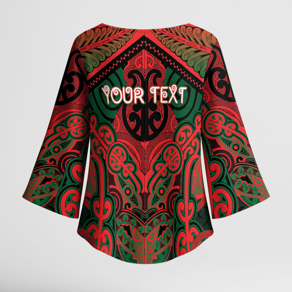 Aotearoa Iwi Tuhoe Personalised Kimono Sleeve Blouse Maori Kowhaiwhai Pattern LT19 - Polynesian Pride