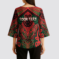 Aotearoa Iwi Tuhoe Personalised Kimono Sleeve Blouse Maori Kowhaiwhai Pattern LT19 - Polynesian Pride
