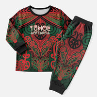 Aotearoa Iwi Tuhoe Personalised Christmas Pajama Set Maori Kowhaiwhai Pattern LT19 Men Red - Polynesian Pride