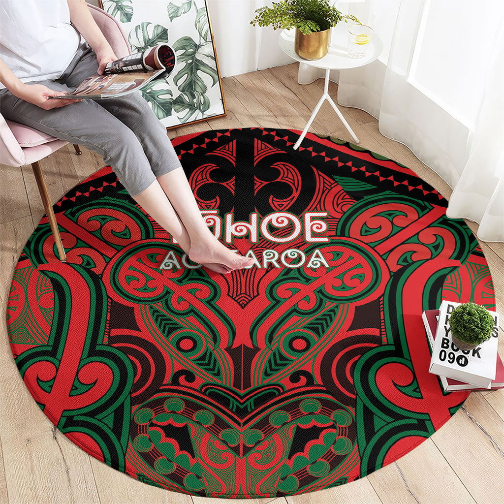 Aotearoa Iwi Tuhoe Round Carpet Maori Kowhaiwhai Pattern LT19 - Polynesian Pride