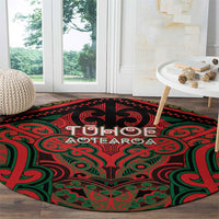 Aotearoa Iwi Tuhoe Round Carpet Maori Kowhaiwhai Pattern LT19 - Polynesian Pride
