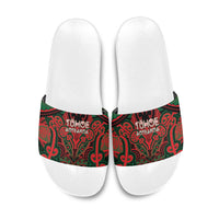 Aotearoa Iwi Tuhoe Slide Sandals Maori Kowhaiwhai Pattern LT19 Red - Polynesian Pride