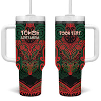 Aotearoa Iwi Tuhoe Personalised Tumbler With Handle Maori Kowhaiwhai Pattern LT19 One Size: 40 oz Red - Polynesian Pride
