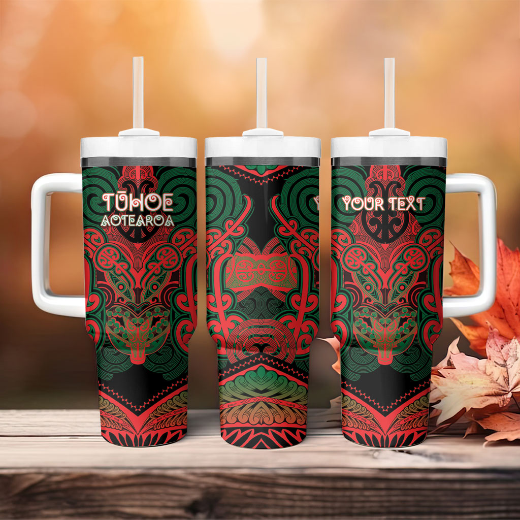 Aotearoa Iwi Tuhoe Personalised Tumbler With Handle Maori Kowhaiwhai Pattern LT19 - Polynesian Pride