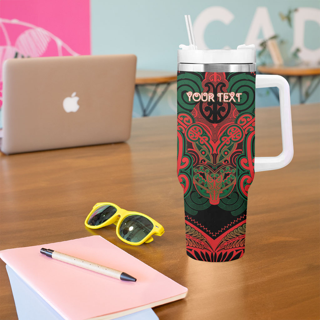Aotearoa Iwi Tuhoe Personalised Tumbler With Handle Maori Kowhaiwhai Pattern LT19 - Polynesian Pride