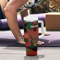 Aotearoa Iwi Tuhoe Personalised Tumbler With Handle Maori Kowhaiwhai Pattern LT19 - Polynesian Pride