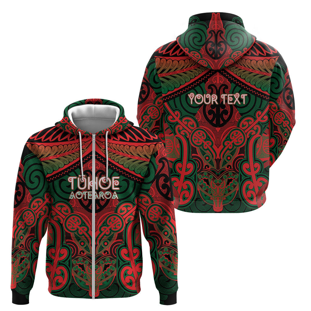 Aotearoa Iwi Tuhoe Personalised Zip Hoodie Maori Kowhaiwhai Pattern LT19 - Polynesian Pride