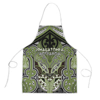 Aotearoa Iwi Whakatohea Apron Maori Kowhaiwhai Pattern LT19 Olive Green - Polynesian Pride