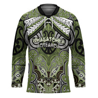 Aotearoa Iwi Whakatohea Personalised Hockey Jersey Maori Kowhaiwhai Pattern LT19 Unisex Olive Green - Polynesian Pride