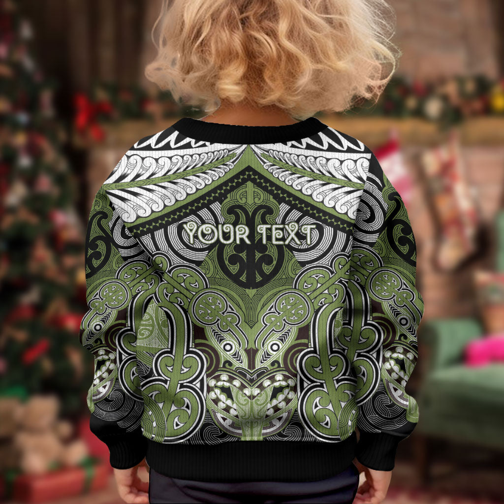 Aotearoa Iwi Whakatohea Personalised Kid Ugly Christmas Sweater Maori Kowhaiwhai Pattern LT19 - Polynesian Pride