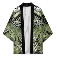 Aotearoa Iwi Whakatohea Personalised Kimono Maori Kowhaiwhai Pattern LT19 Unisex Olive Green - Polynesian Pride