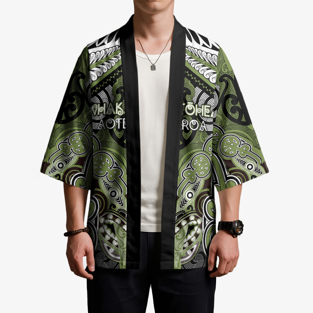 Aotearoa Iwi Whakatohea Personalised Kimono Maori Kowhaiwhai Pattern LT19 - Polynesian Pride