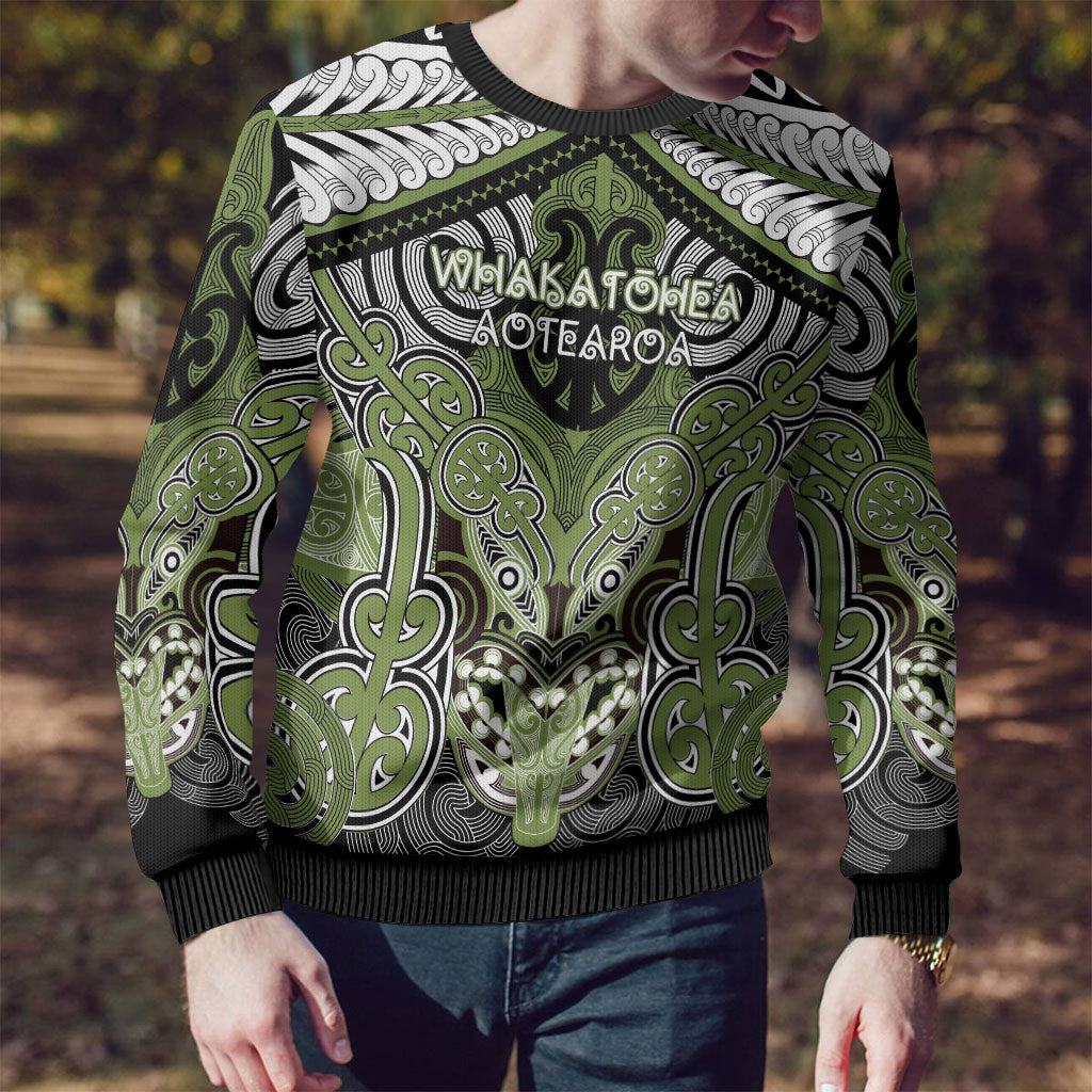 Aotearoa Iwi Whakatohea Personalised Ugly Christmas Sweater Maori Kowhaiwhai Pattern LT19 - Polynesian Pride