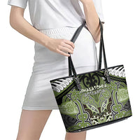 Aotearoa Iwi Whakatohea Leather Tote Bag Maori Kowhaiwhai Pattern LT19 - Polynesian Pride