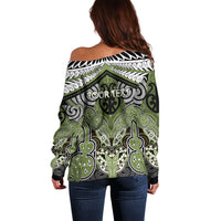 Aotearoa Iwi Whakatohea Personalised Off Shoulder Sweater Maori Kowhaiwhai Pattern LT19 - Polynesian Pride