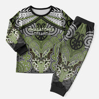 Aotearoa Iwi Whakatohea Personalised Christmas Pajama Set Maori Kowhaiwhai Pattern LT19 Men Olive Green - Polynesian Pride