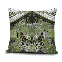 Aotearoa Iwi Whakatohea Pillow Cover Maori Kowhaiwhai Pattern LT19 Olive Green - Polynesian Pride