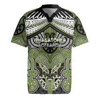 Aotearoa Iwi Whakatohea Personalised Rugby Jersey Maori Kowhaiwhai Pattern LT19 Olive Green - Polynesian Pride