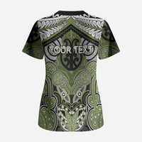 Aotearoa Iwi Whakatohea Personalised Scrub Top Maori Kowhaiwhai Pattern LT19 - Polynesian Pride