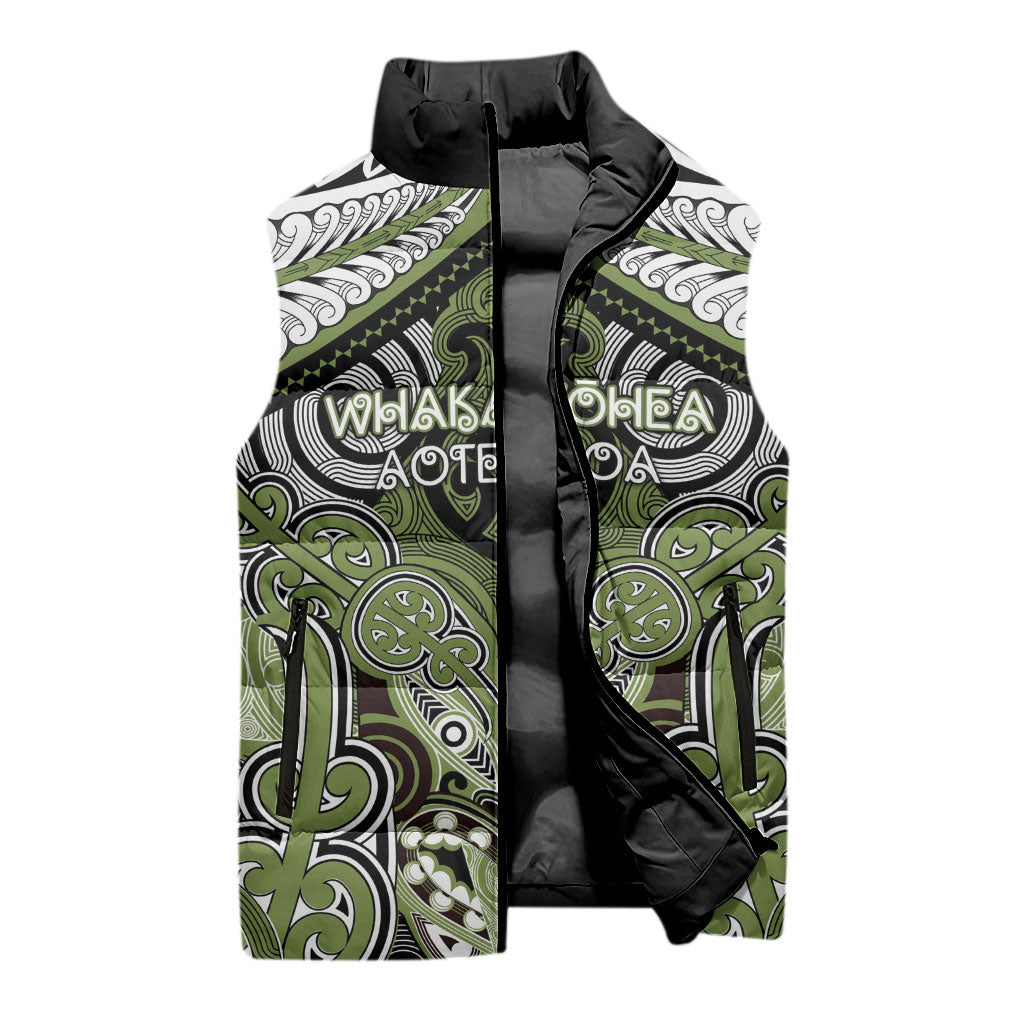 Aotearoa Iwi Whakatohea Personalised Sleeveless Puffer Jacket Maori Kowhaiwhai Pattern LT19 - Polynesian Pride