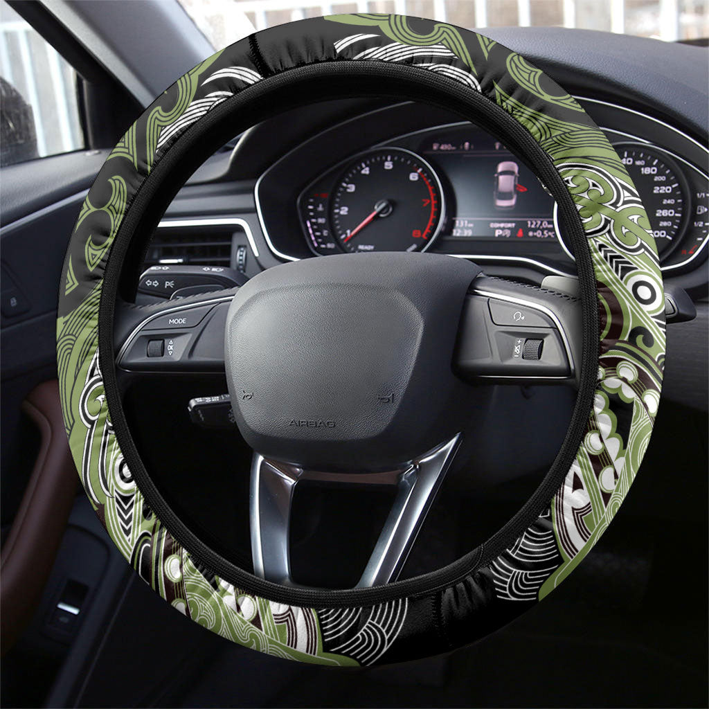 Aotearoa Iwi Whakatohea Steering Wheel Cover Maori Kowhaiwhai Pattern LT19 - Polynesian Pride