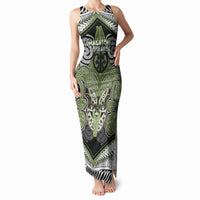 Aotearoa Iwi Whakatohea Personalised Tank Maxi Dress Maori Kowhaiwhai Pattern LT19 Women Olive Green - Polynesian Pride