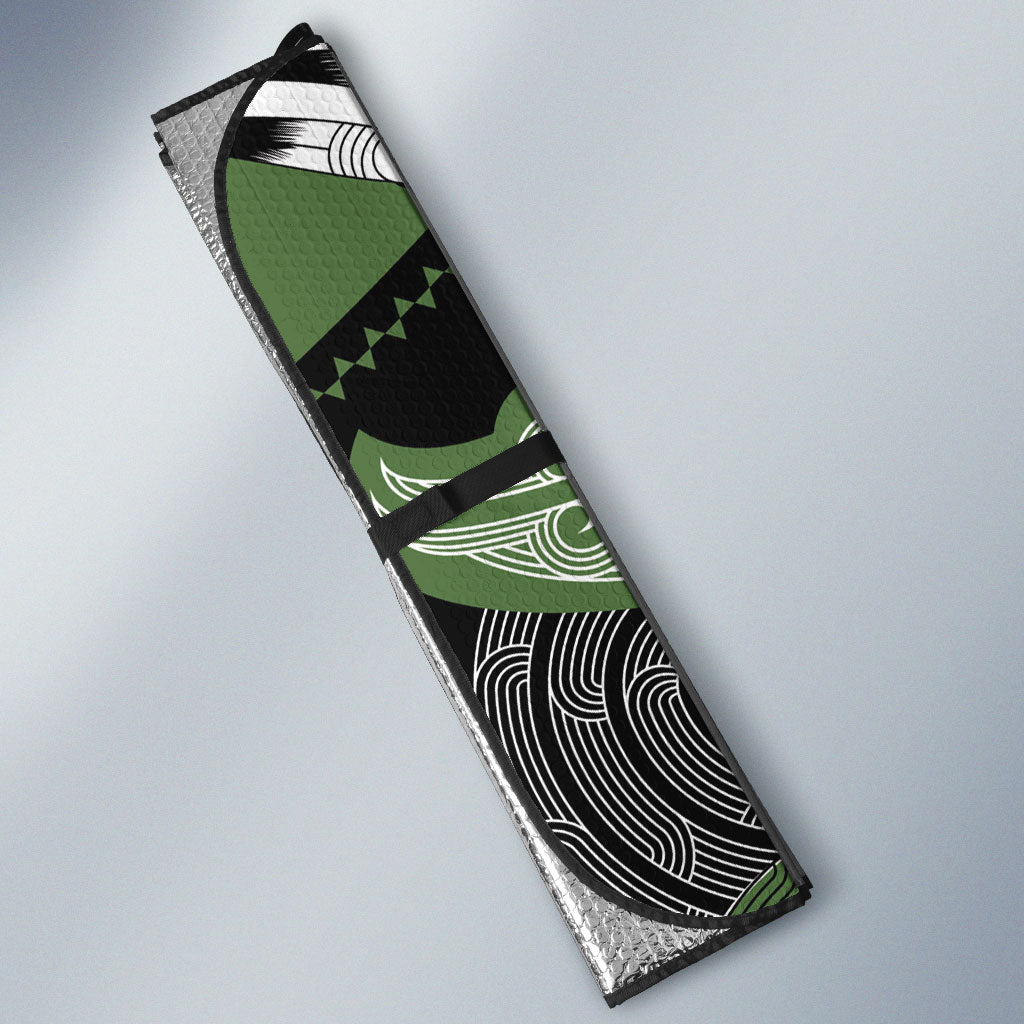 Aotearoa Iwi Ngati Awa Auto Sun Shade Maori Kowhaiwhai Pattern LT19 - Polynesian Pride