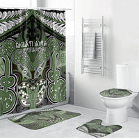 Aotearoa Iwi Ngati Awa Bathroom Set Maori Kowhaiwhai Pattern LT19 Bathroom Set (4 pcs) Green - Polynesian Pride