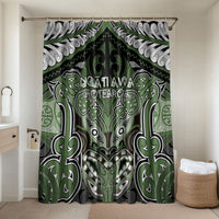 Aotearoa Iwi Ngati Awa Bathroom Set Maori Kowhaiwhai Pattern LT19 Shower Curtain Only Green - Polynesian Pride