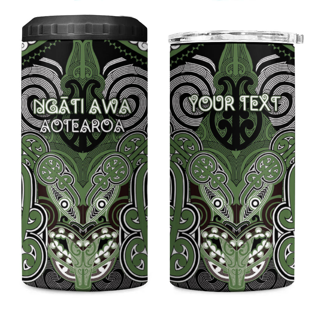 Aotearoa Iwi Ngati Awa Personalised 4 in 1 Can Cooler Tumbler Maori Kowhaiwhai Pattern LT19 One Size: 16 oz Green - Polynesian Pride