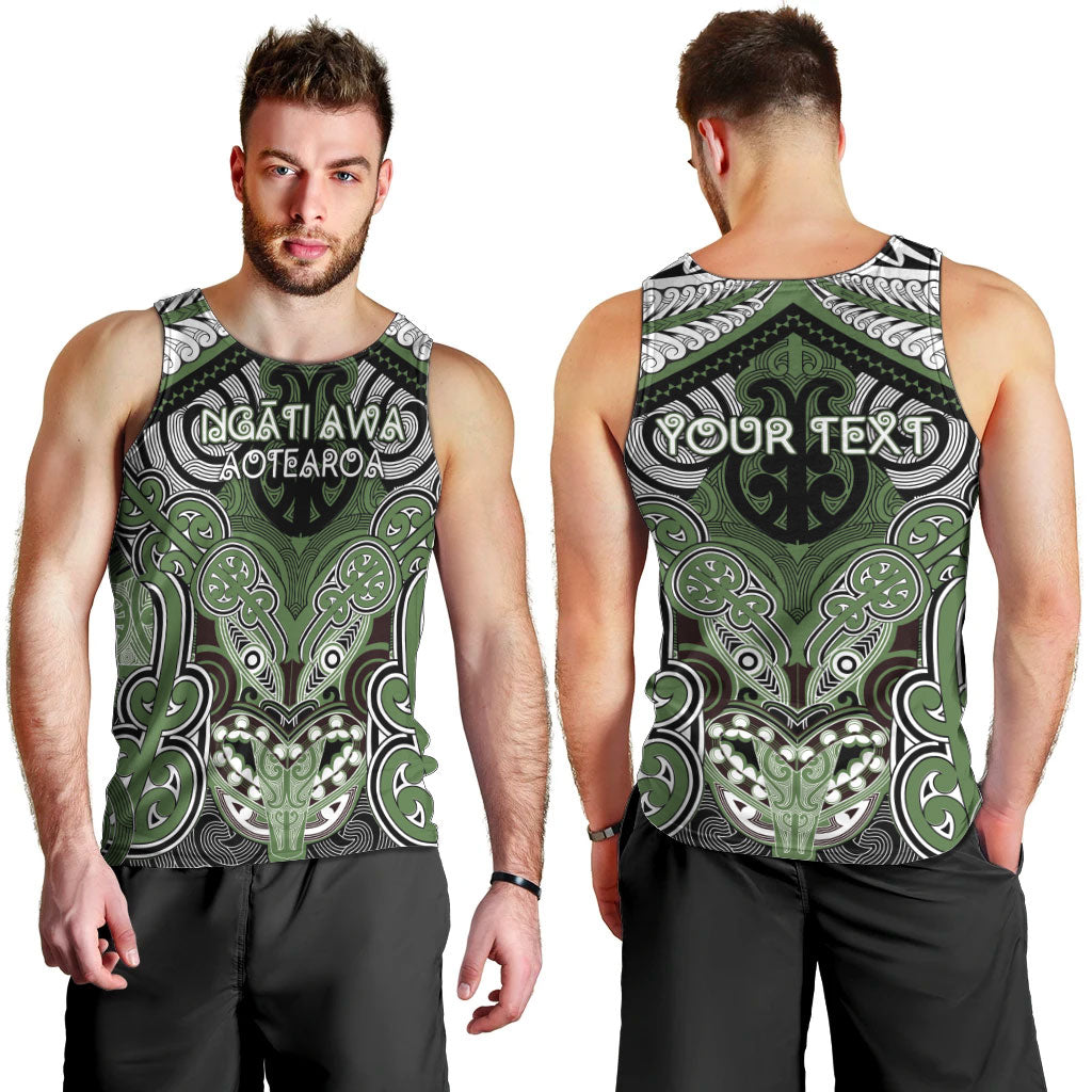 Aotearoa Iwi Ngati Awa Personalised Men Tank Top Maori Kowhaiwhai Pattern LT19 - Polynesian Pride