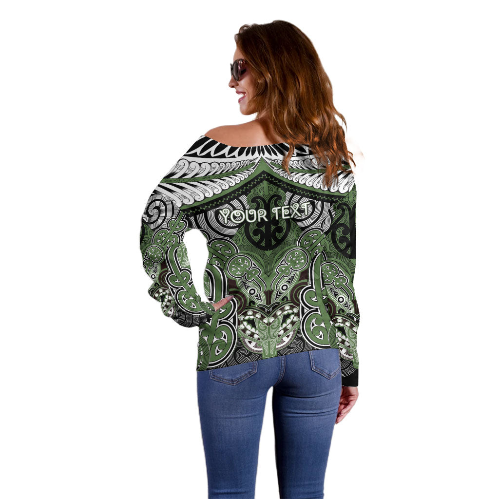 Aotearoa Iwi Ngati Awa Personalised Off Shoulder Sweater Maori Kowhaiwhai Pattern LT19 - Polynesian Pride