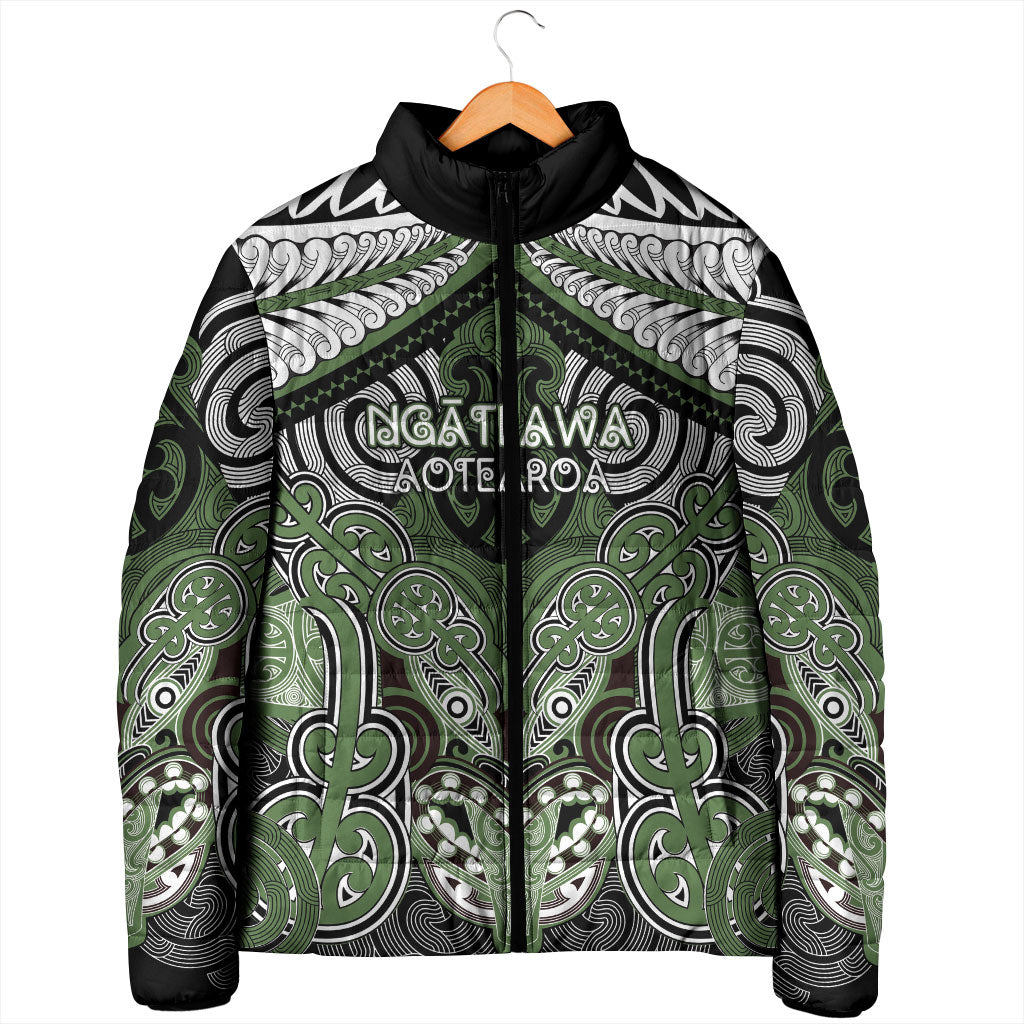 Aotearoa Iwi Ngati Awa Personalised Padded Jacket Maori Kowhaiwhai Pattern LT19 - Polynesian Pride