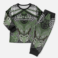 Aotearoa Iwi Ngati Awa Personalised Christmas Pajama Set Maori Kowhaiwhai Pattern LT19 Men Green - Polynesian Pride