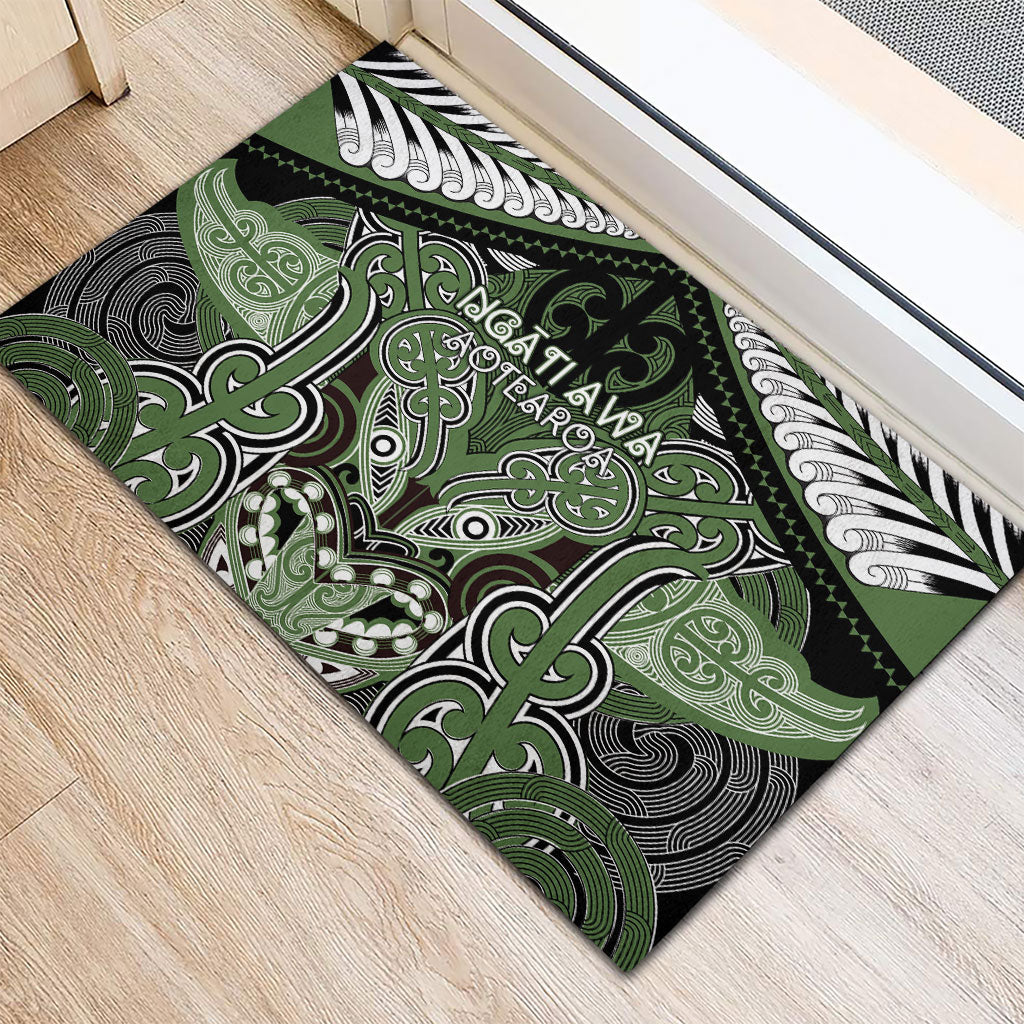 Aotearoa Iwi Ngati Awa Rubber Doormat Maori Kowhaiwhai Pattern LT19 - Polynesian Pride