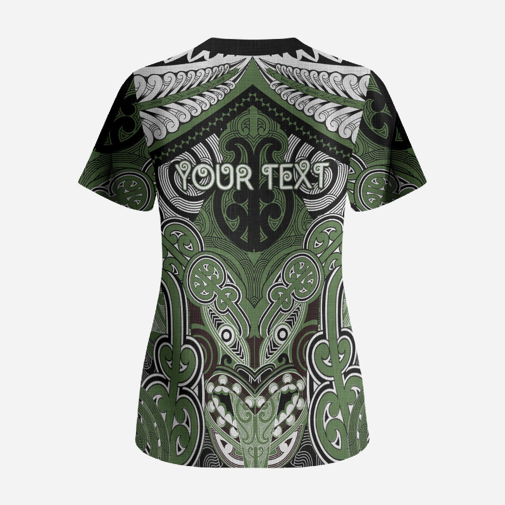 Aotearoa Iwi Ngati Awa Personalised Scrub Top Maori Kowhaiwhai Pattern LT19 - Polynesian Pride