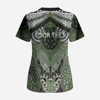 Aotearoa Iwi Ngati Awa Personalised Scrub Top Maori Kowhaiwhai Pattern LT19 - Polynesian Pride