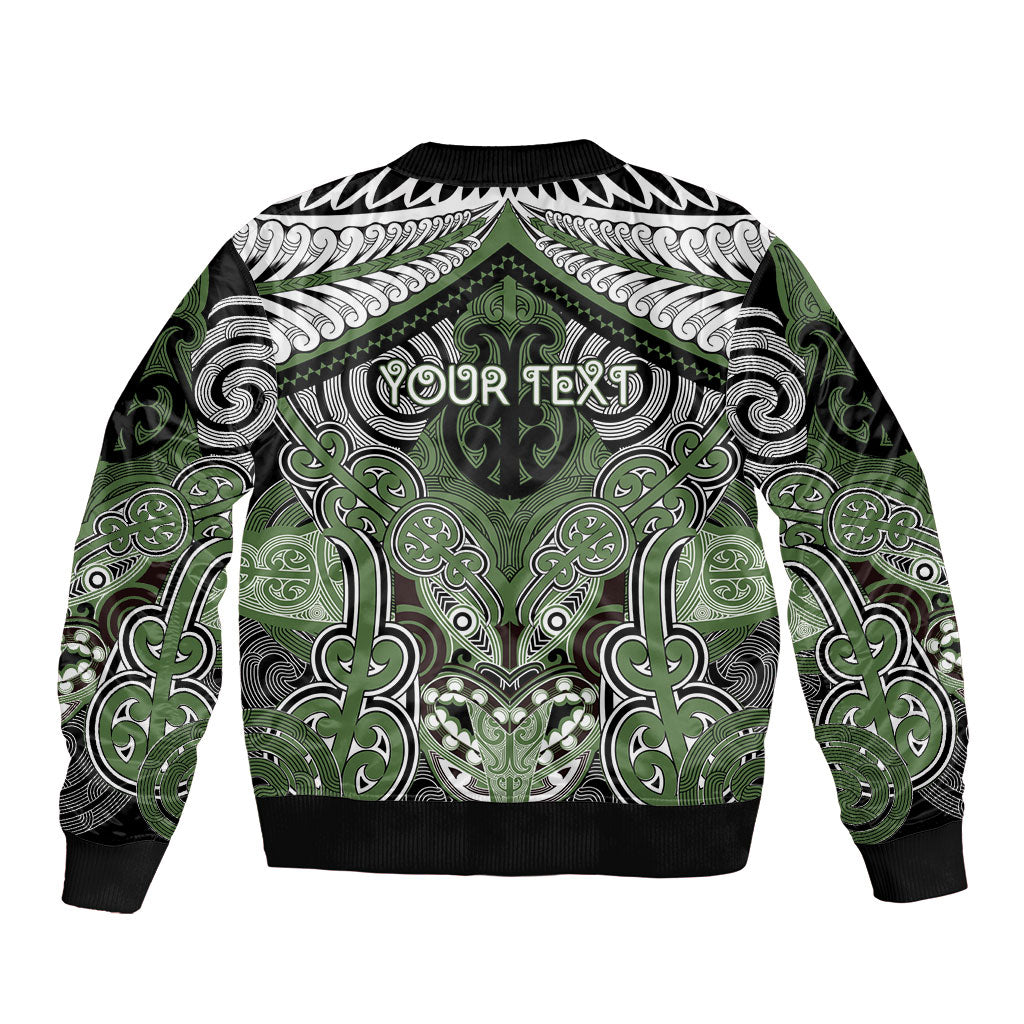 Aotearoa Iwi Ngati Awa Personalised Sleeve Zip Bomber Jacket Maori Kowhaiwhai Pattern LT19 - Polynesian Pride