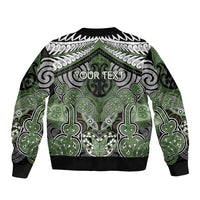 Aotearoa Iwi Ngati Awa Personalised Sleeve Zip Bomber Jacket Maori Kowhaiwhai Pattern LT19 - Polynesian Pride
