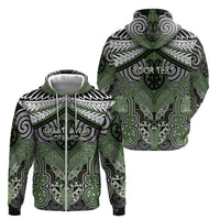 Aotearoa Iwi Ngati Awa Personalised Zip Hoodie Maori Kowhaiwhai Pattern LT19 - Polynesian Pride