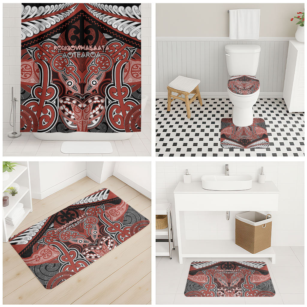 Aotearoa Iwi Rongowhakaata Bathroom Set Maori Kowhaiwhai Pattern LT19 - Polynesian Pride