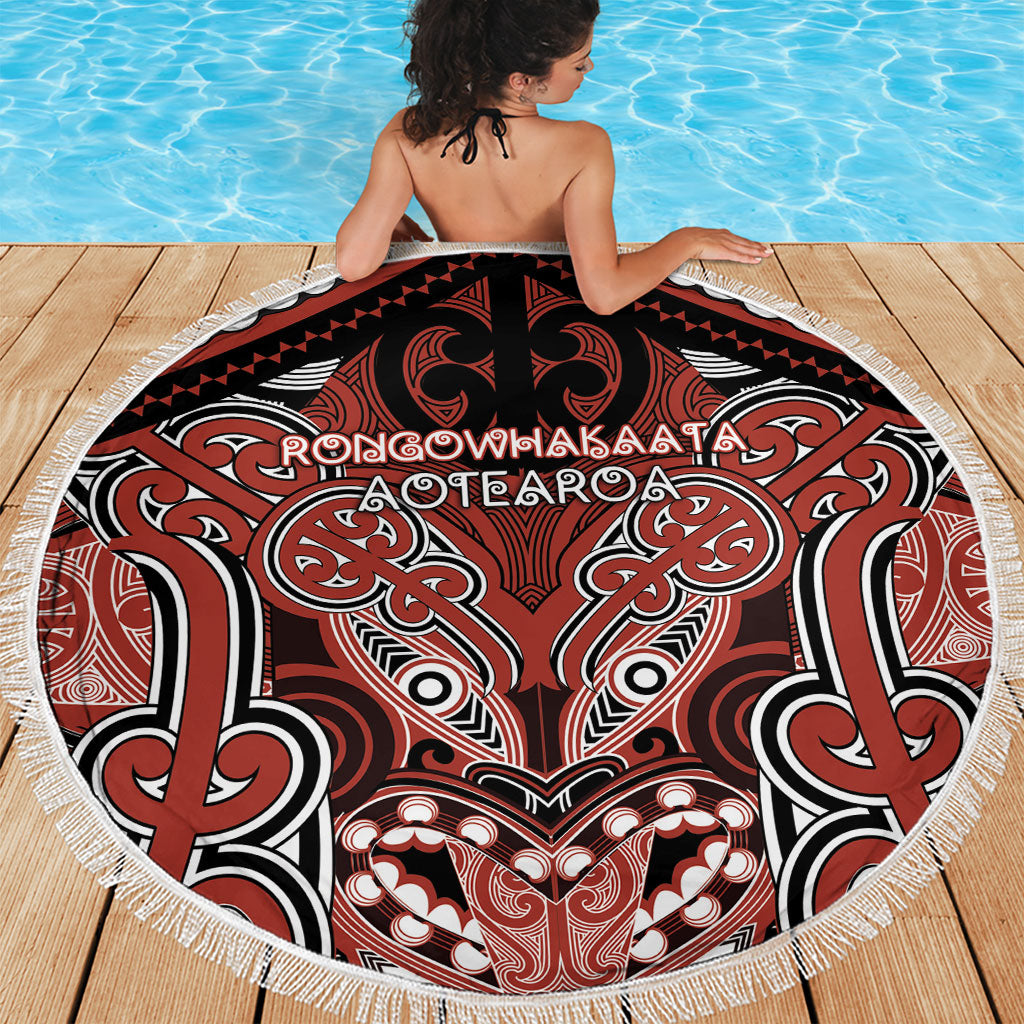 Aotearoa Iwi Rongowhakaata Beach Blanket Maori Kowhaiwhai Pattern LT19 - Polynesian Pride
