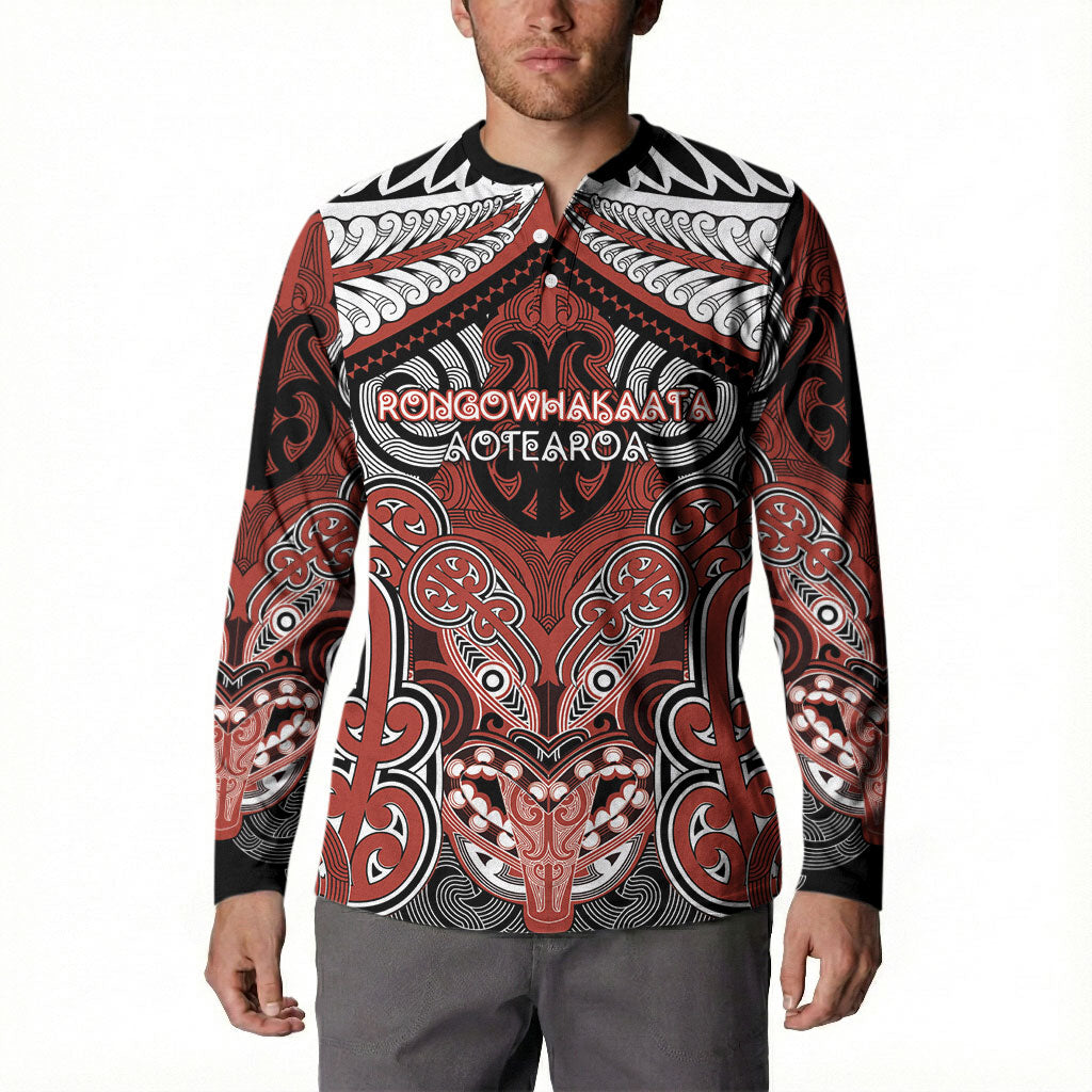 Aotearoa Iwi Rongowhakaata Personalised Button Sweatshirt Maori Kowhaiwhai Pattern LT19 - Polynesian Pride