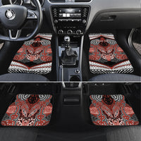 Aotearoa Iwi Rongowhakaata Personalised Car Mats Maori Kowhaiwhai Pattern LT19 Set 4pcs Red - Polynesian Pride