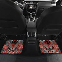 Aotearoa Iwi Rongowhakaata Personalised Car Mats Maori Kowhaiwhai Pattern LT19 Set 2pcs - Back Red - Polynesian Pride
