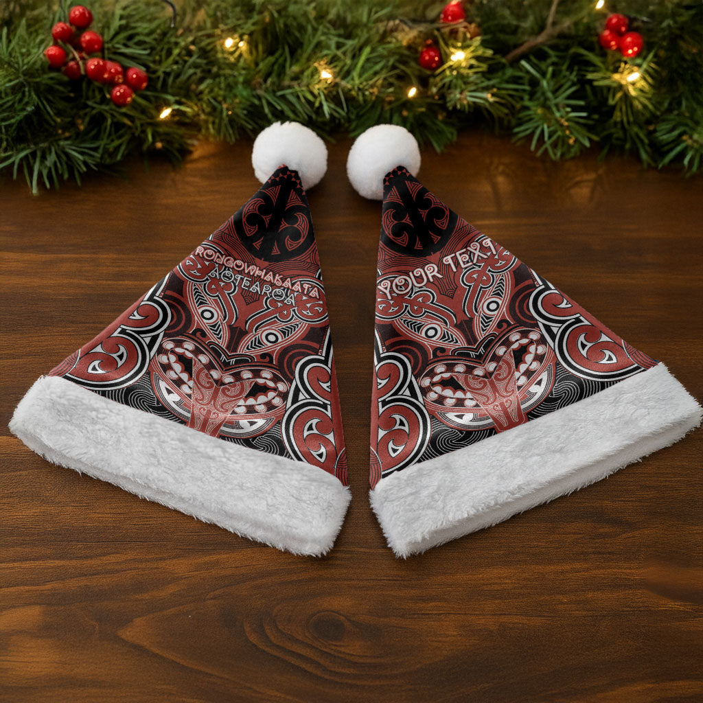 Aotearoa Iwi Rongowhakaata Personalised Christmas Santa Hat Maori Kowhaiwhai Pattern LT19 - Polynesian Pride