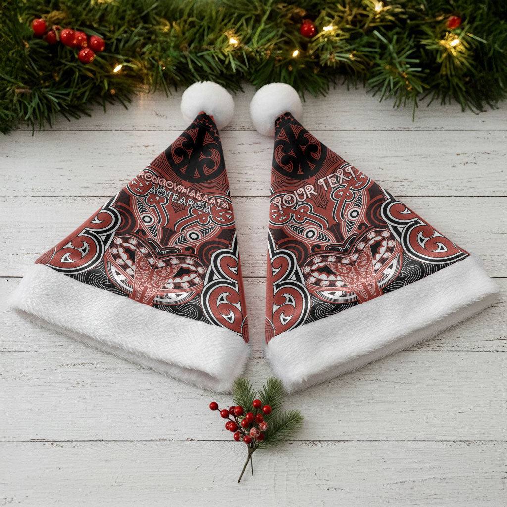 Aotearoa Iwi Rongowhakaata Personalised Christmas Santa Hat Maori Kowhaiwhai Pattern LT19 - Polynesian Pride